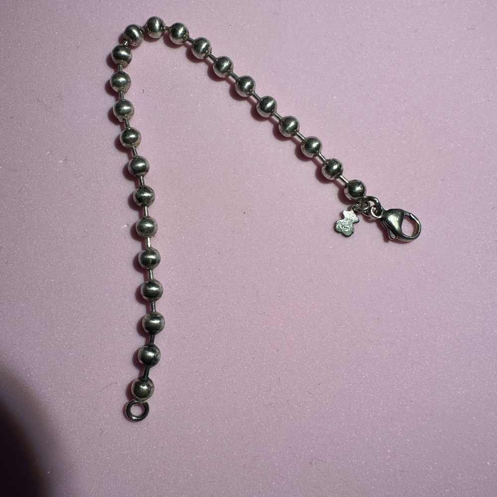 TOUS: Silver Beaded Charm Bracelet (USED)